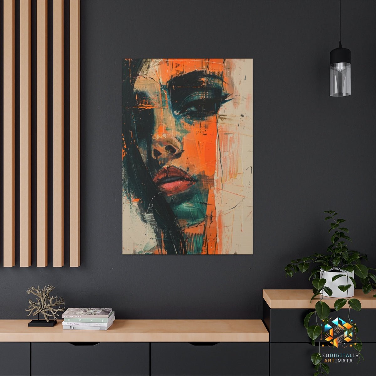 Vivid Gaze: A Portrait in Motion - Original Abstract Expressionist Style Portrait Wall Art - NeoDIGITALis ARTimata