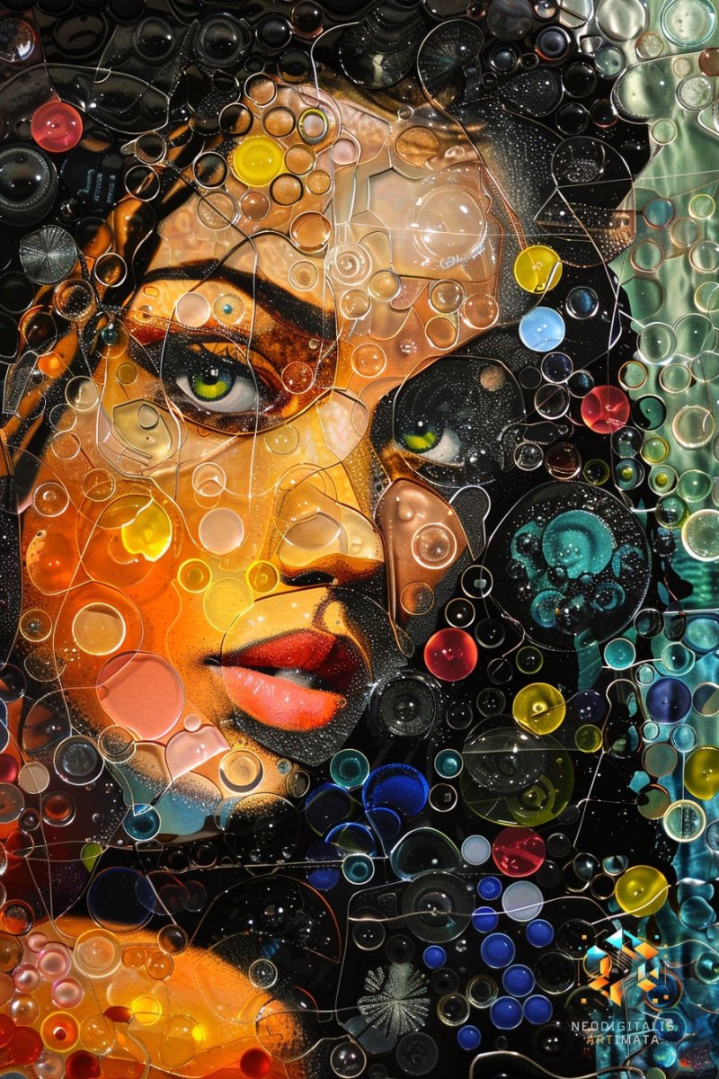 Vivid Orb Mosaic - Original Bubble Wrap Style Portrait Wall Art - NeoDIGITALis ARTimata