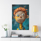 Whimsical Gaze Charm - Original Claymation Style Portrait Wall Art - NeoDIGITALis ARTimata