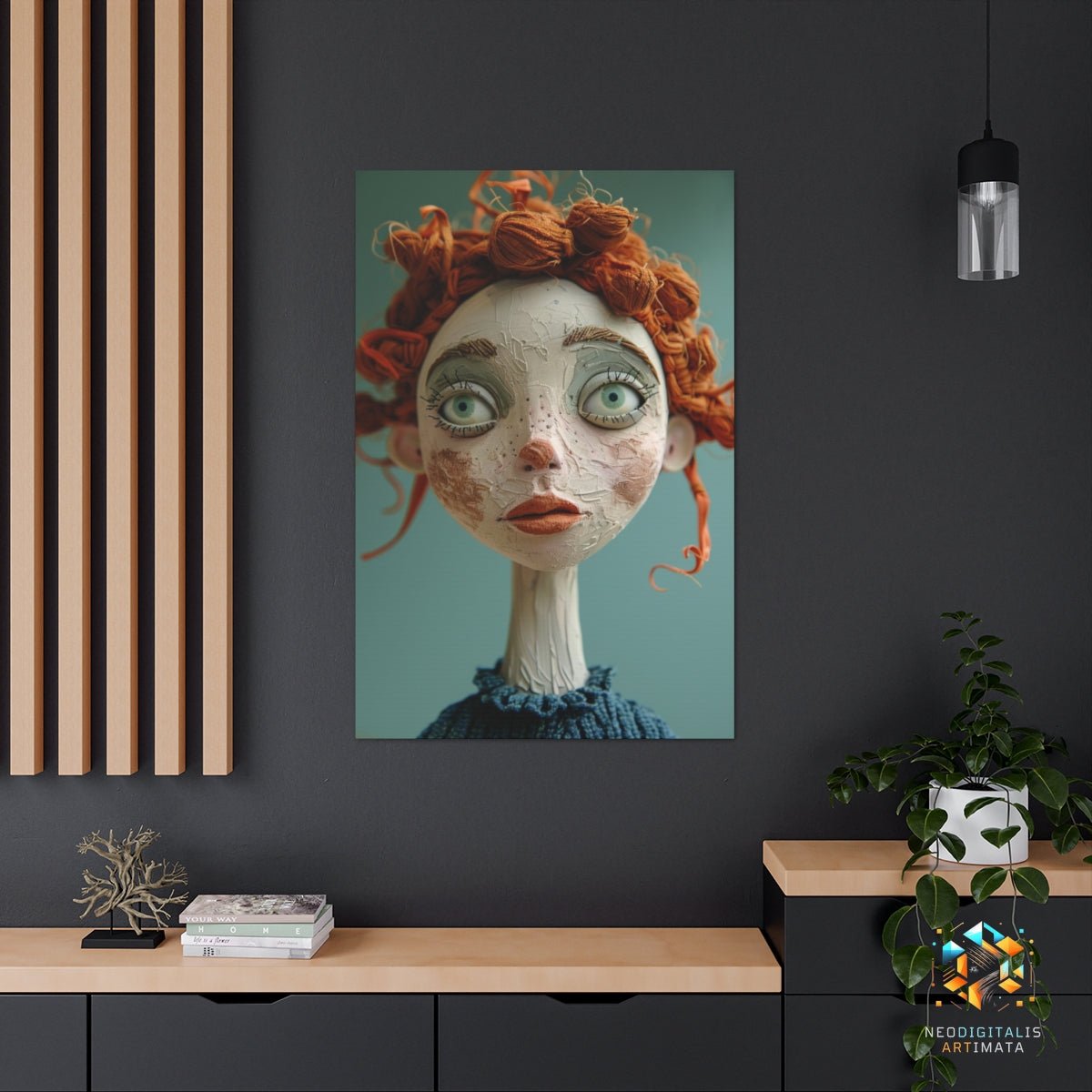 Whimsical Gaze Enchantment - Original Claymation Style Portrait Wall Art - NeoDIGITALis ARTimata