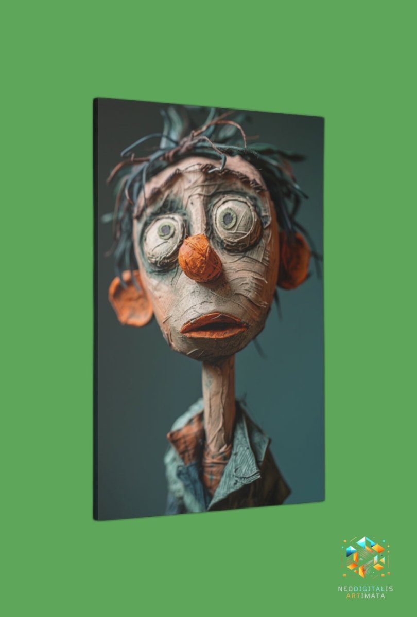 Whimsical Gaze Portrait - Original Claymation Style Portrait Wall Art - NeoDIGITALis ARTimata