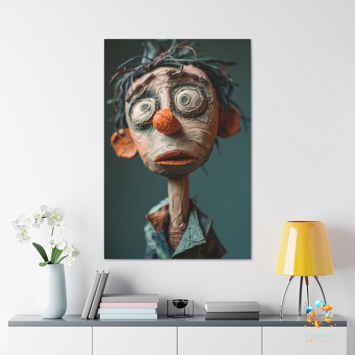 Whimsical Gaze Portrait - Original Claymation Style Portrait Wall Art - NeoDIGITALis ARTimata