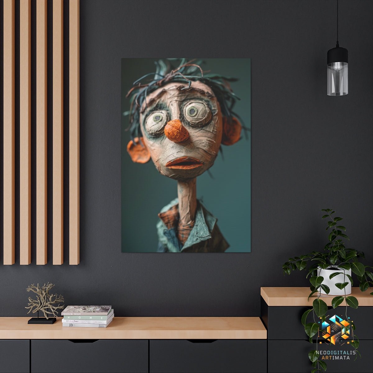 Whimsical Gaze Portrait - Original Claymation Style Portrait Wall Art - NeoDIGITALis ARTimata