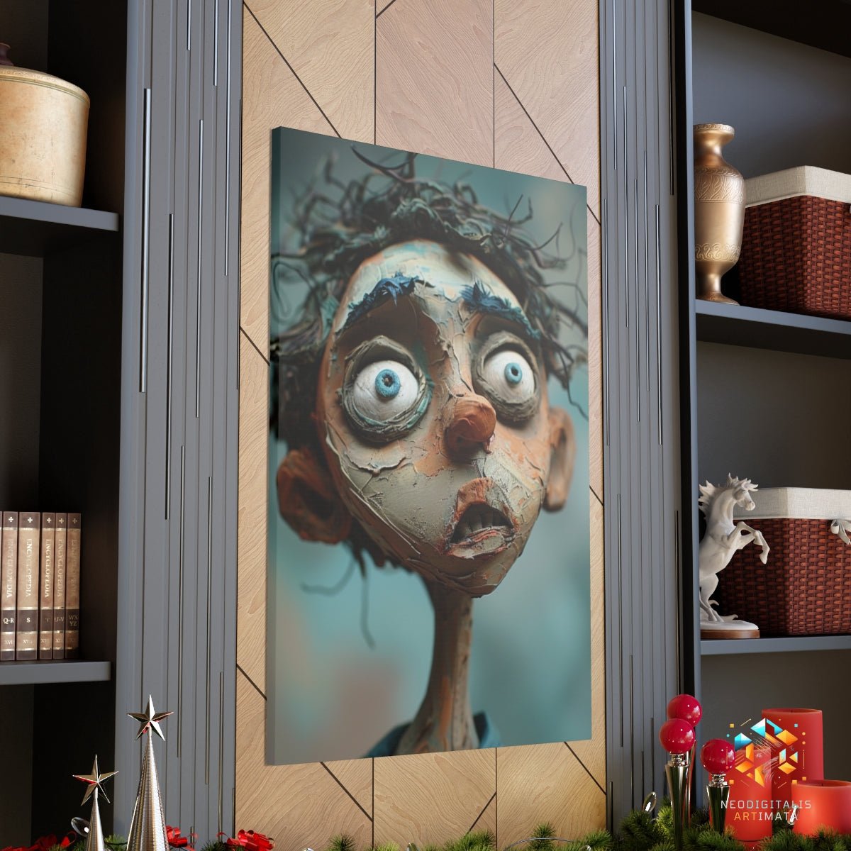 Whimsical Gaze Portrait - Original Claymation Style Portrait Wall Art - NeoDIGITALis ARTimata