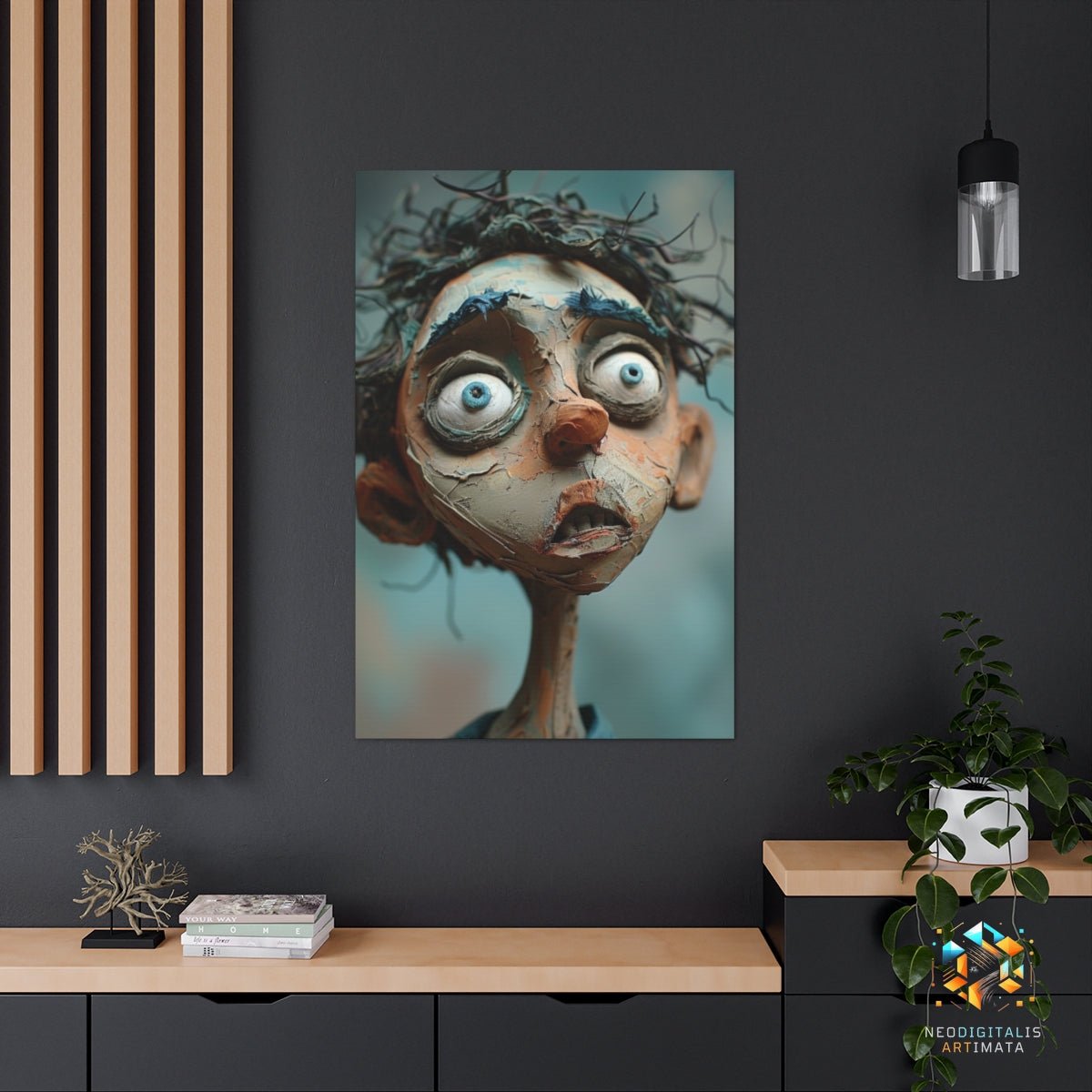 Whimsical Gaze Portrait - Original Claymation Style Portrait Wall Art - NeoDIGITALis ARTimata