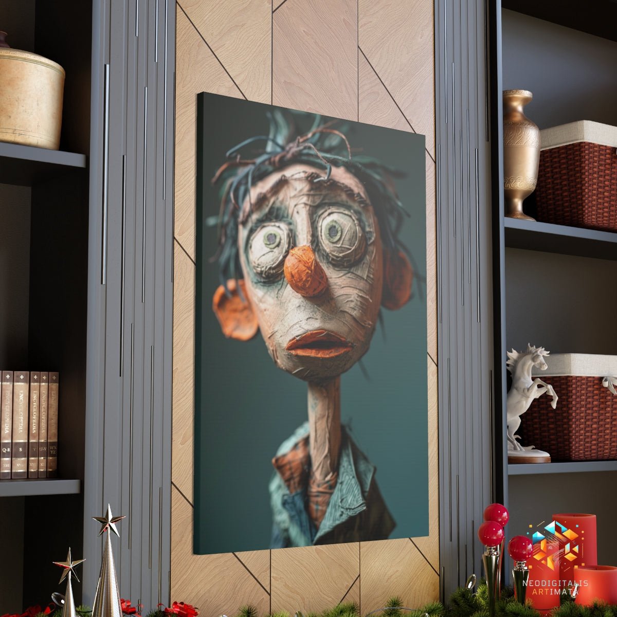 Whimsical Gaze Portrait - Original Claymation Style Portrait Wall Art - NeoDIGITALis ARTimata