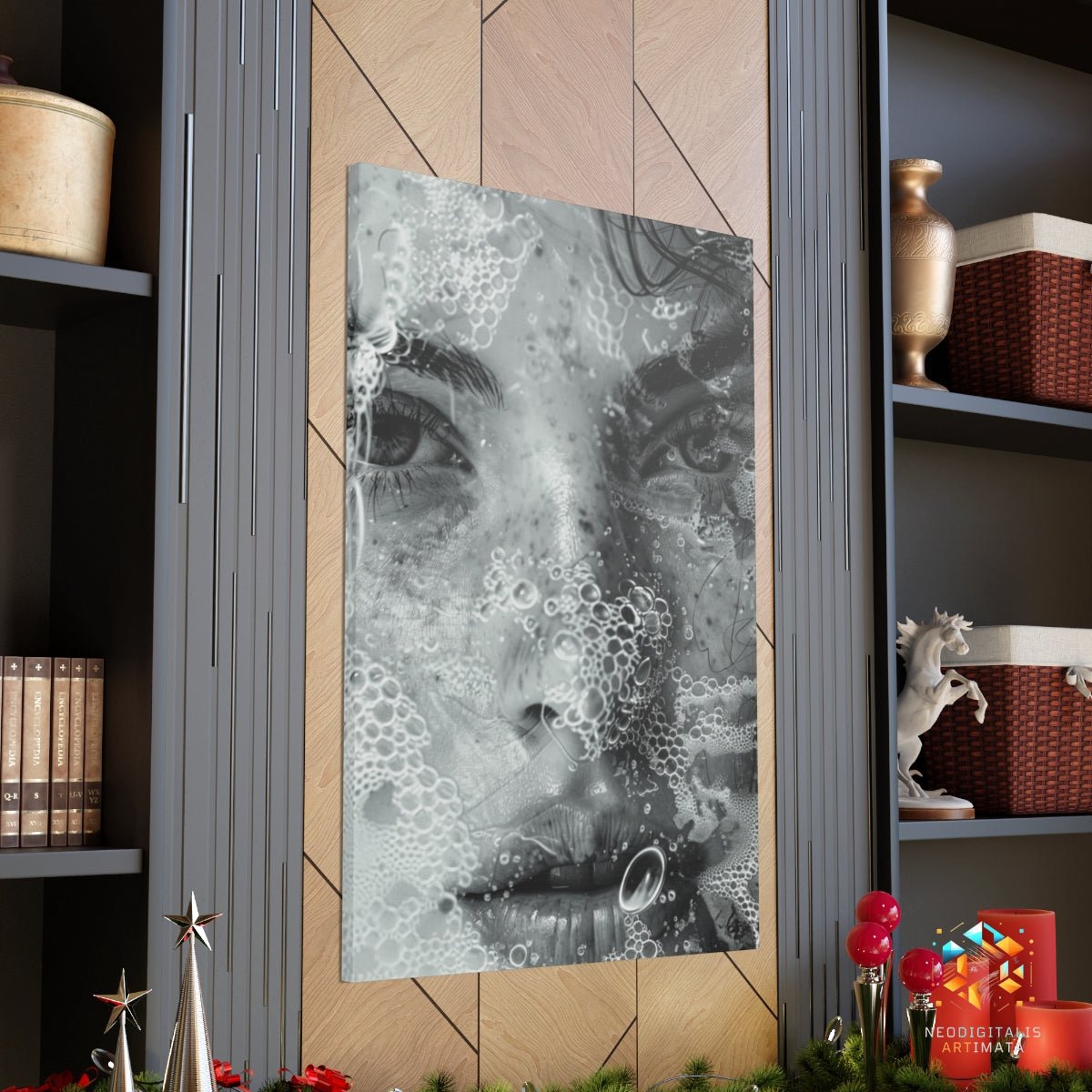 Whispering Depths - Original Bubble Wrap Style Portrait Wall Art - NeoDIGITALis ARTimata