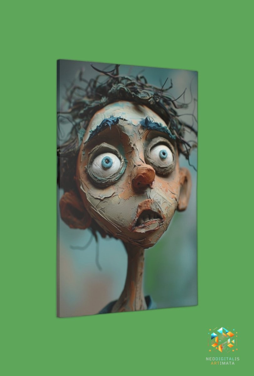 Wonder Gaze Whimsy - Original Claymation Style Portrait Wall Art - NeoDIGITALis ARTimata