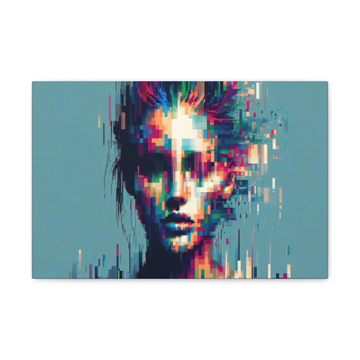 Chromatic Synthesis Portrait - Glitch Wall Art - Neodigitalis Artimata