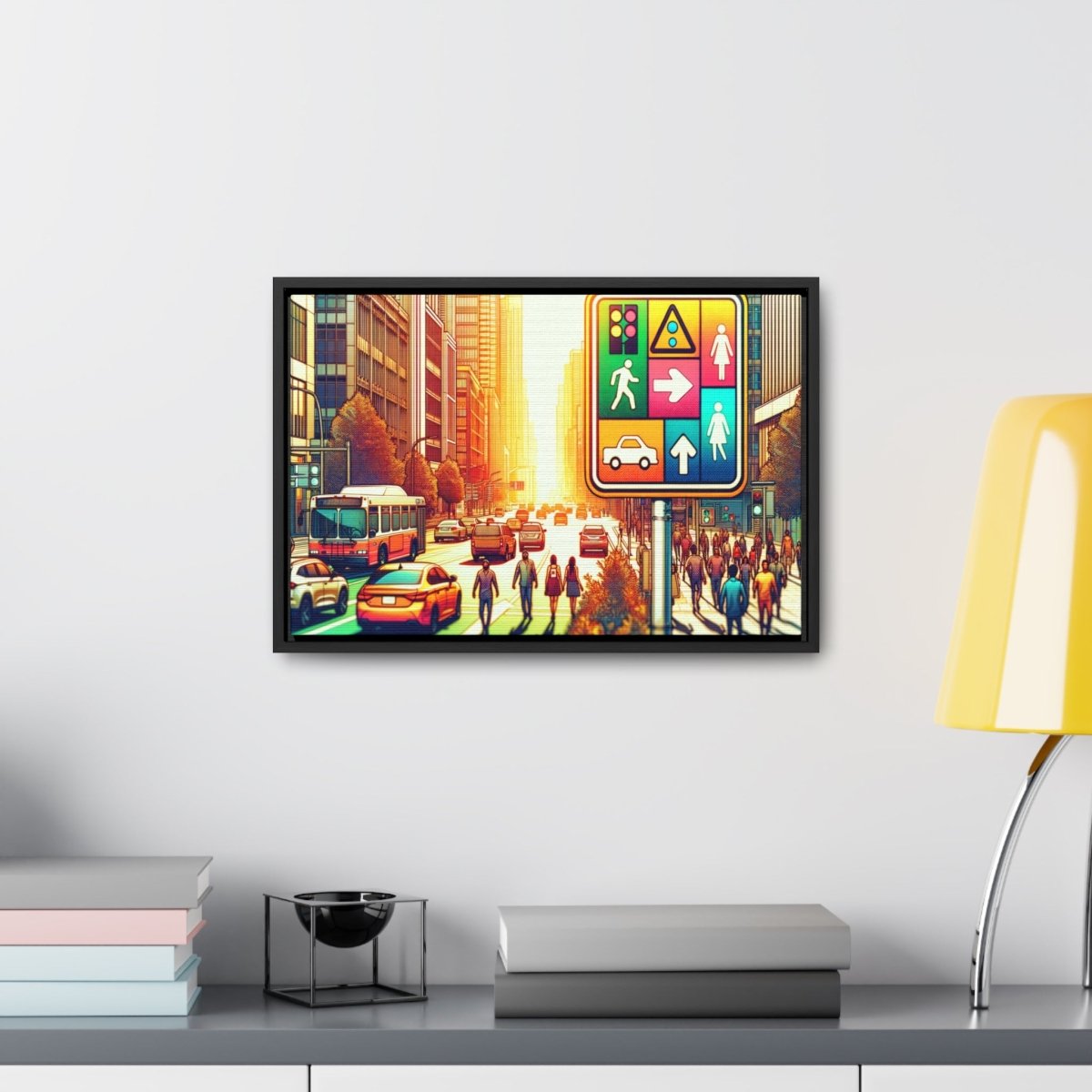 Chromatic Urban Pulse - Framed Pop Wall Art - Neodigitalis Artimata