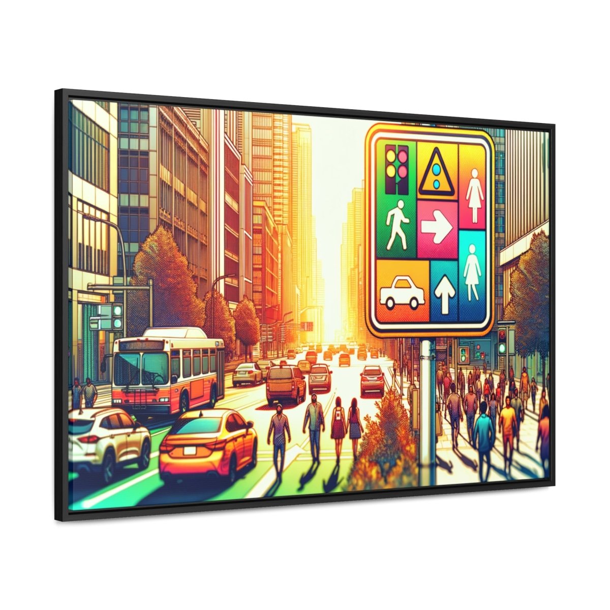 Chromatic Urban Pulse - Framed Pop Wall Art - Neodigitalis Artimata