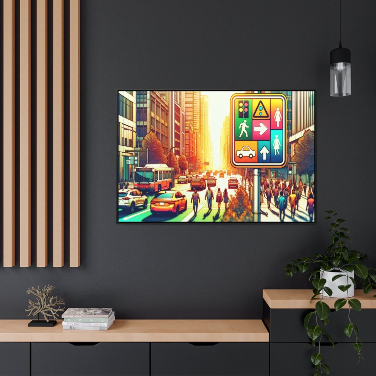 Chromatic Urban Pulse - Framed Pop Wall Art - Neodigitalis Artimata