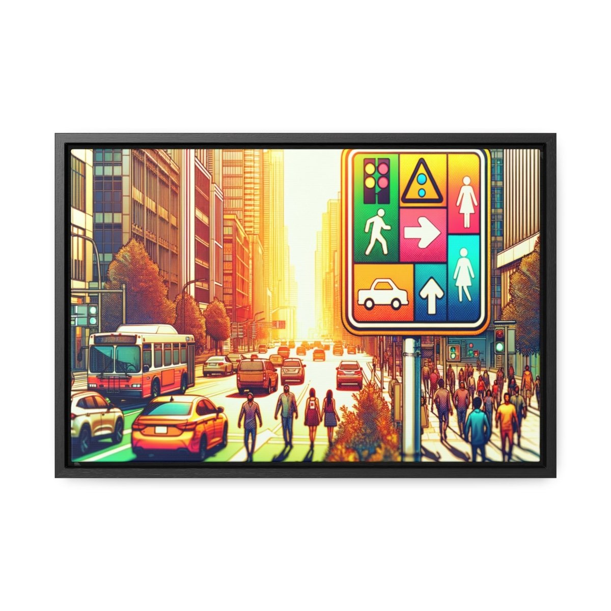 Chromatic Urban Pulse - Framed Pop Wall Art - Neodigitalis Artimata