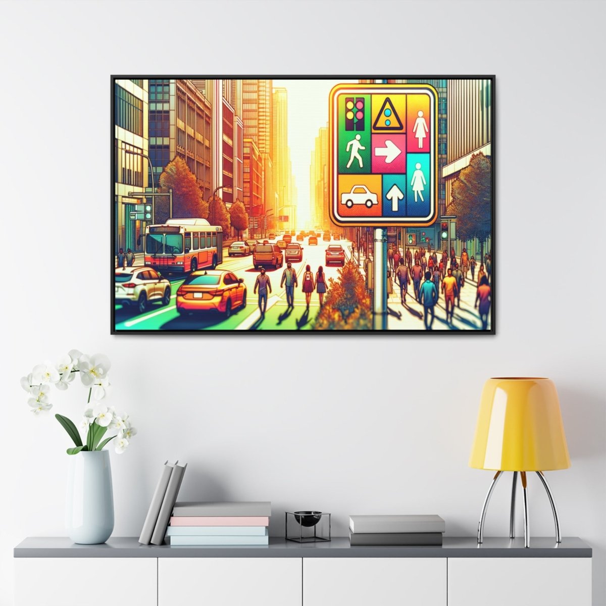 Chromatic Urban Pulse - Framed Pop Wall Art - Neodigitalis Artimata