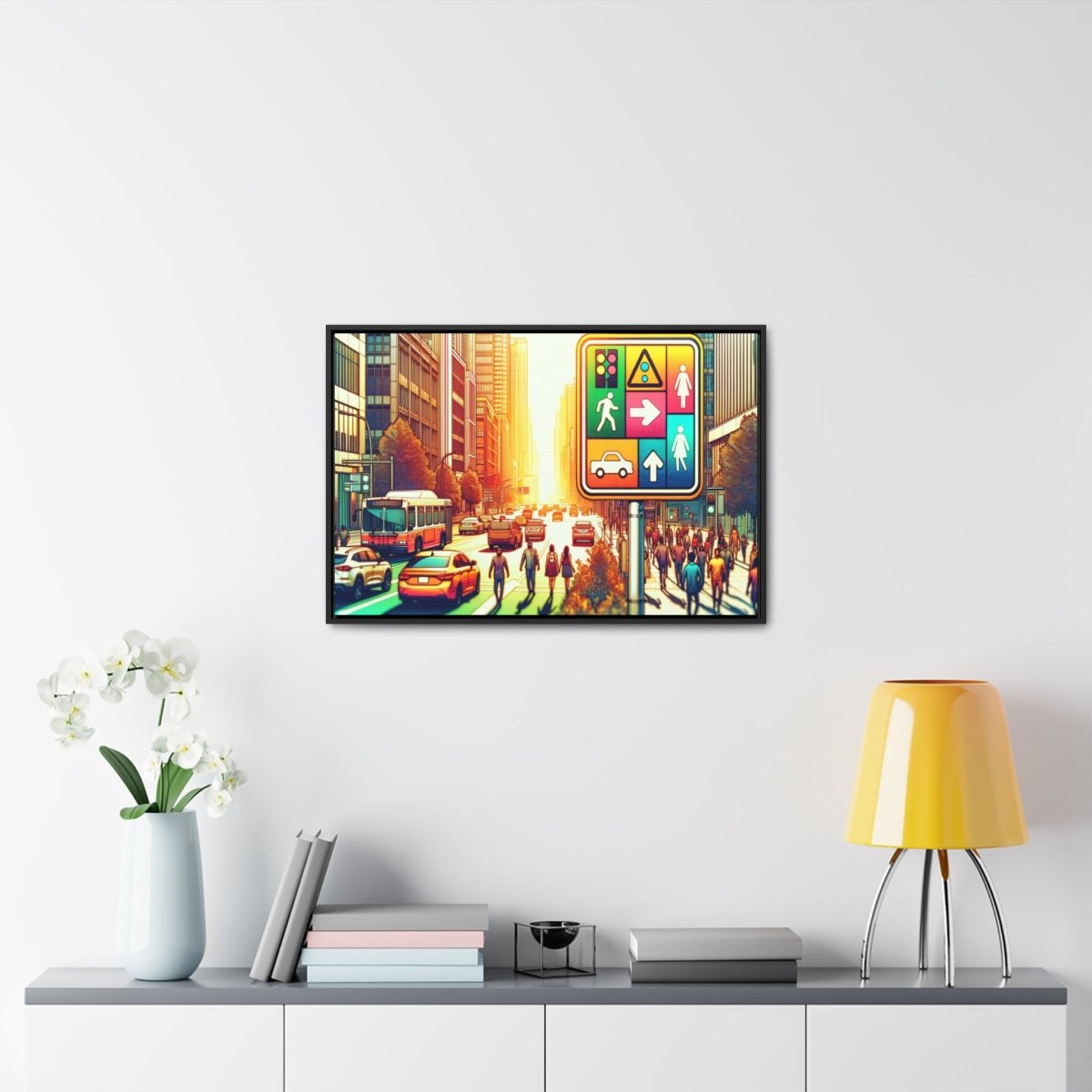 Chromatic Urban Pulse - Framed Pop Wall Art - Neodigitalis Artimata