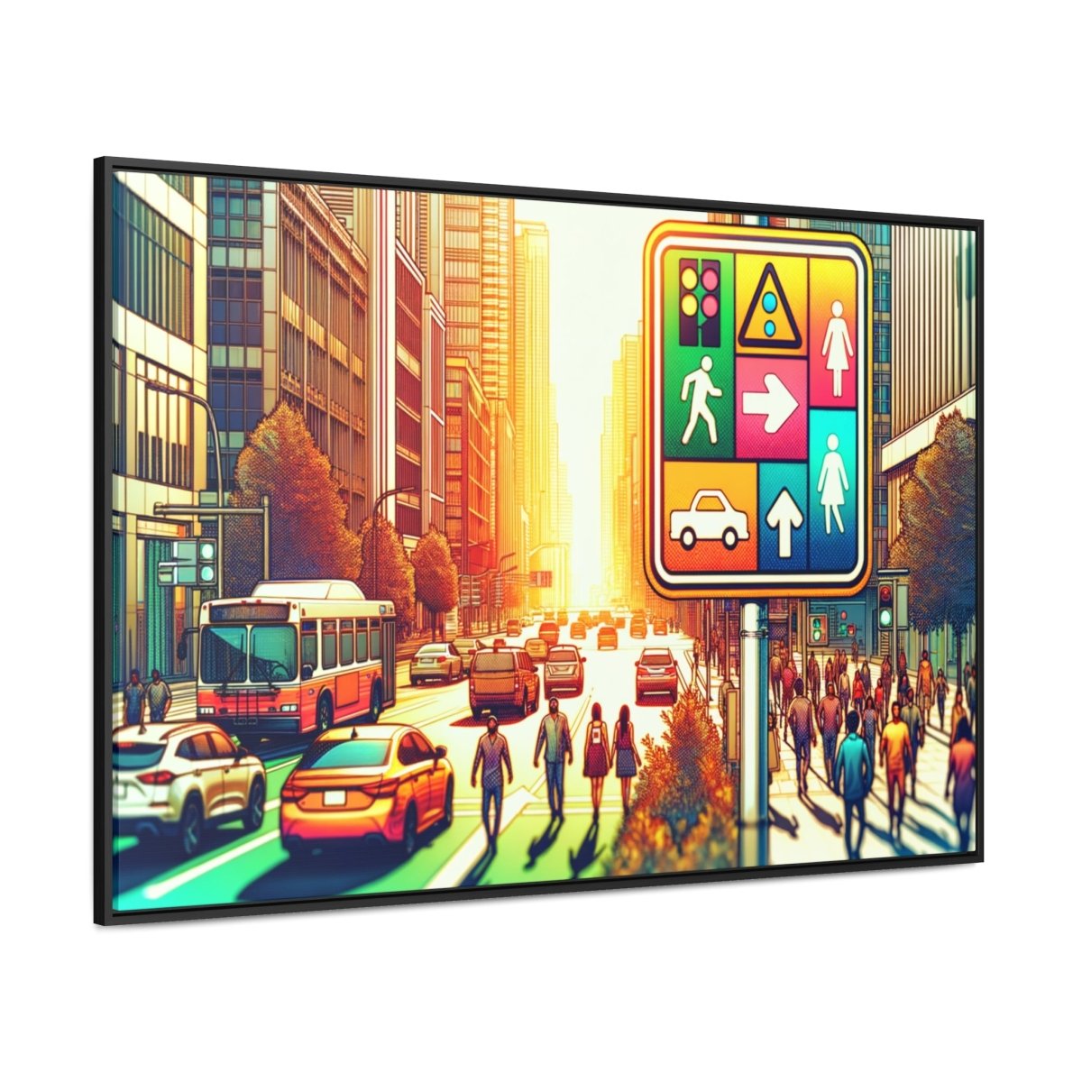 Chromatic Urban Pulse - Framed Pop Wall Art - Neodigitalis Artimata