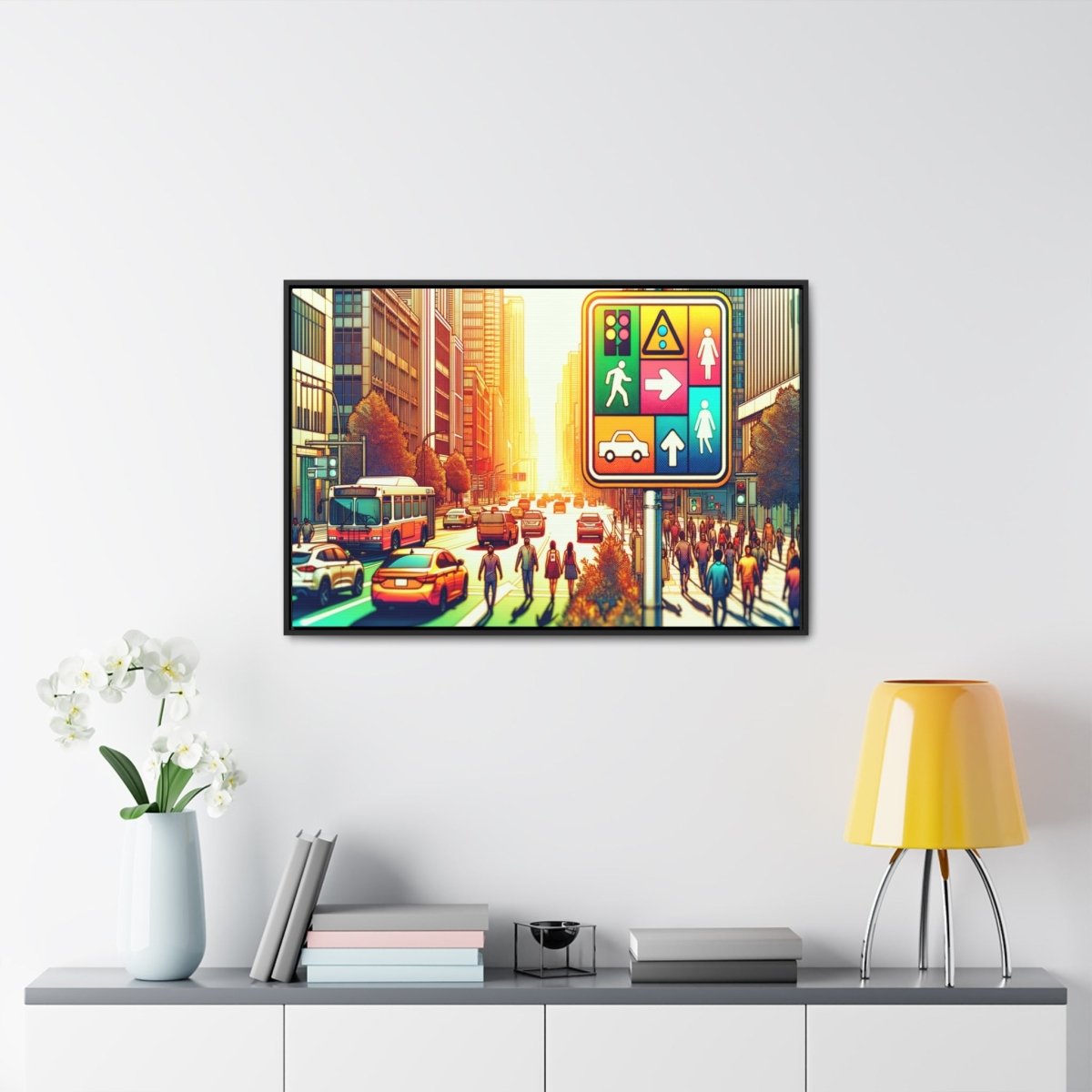 Chromatic Urban Pulse - Framed Pop Wall Art - Neodigitalis Artimata