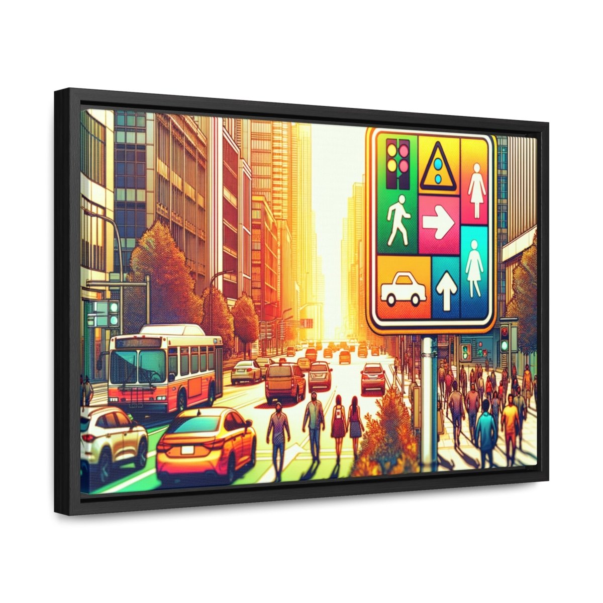 Chromatic Urban Pulse - Framed Pop Wall Art - Neodigitalis Artimata