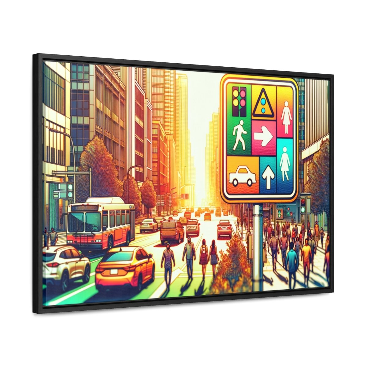 Chromatic Urban Pulse - Framed Pop Wall Art - Neodigitalis Artimata