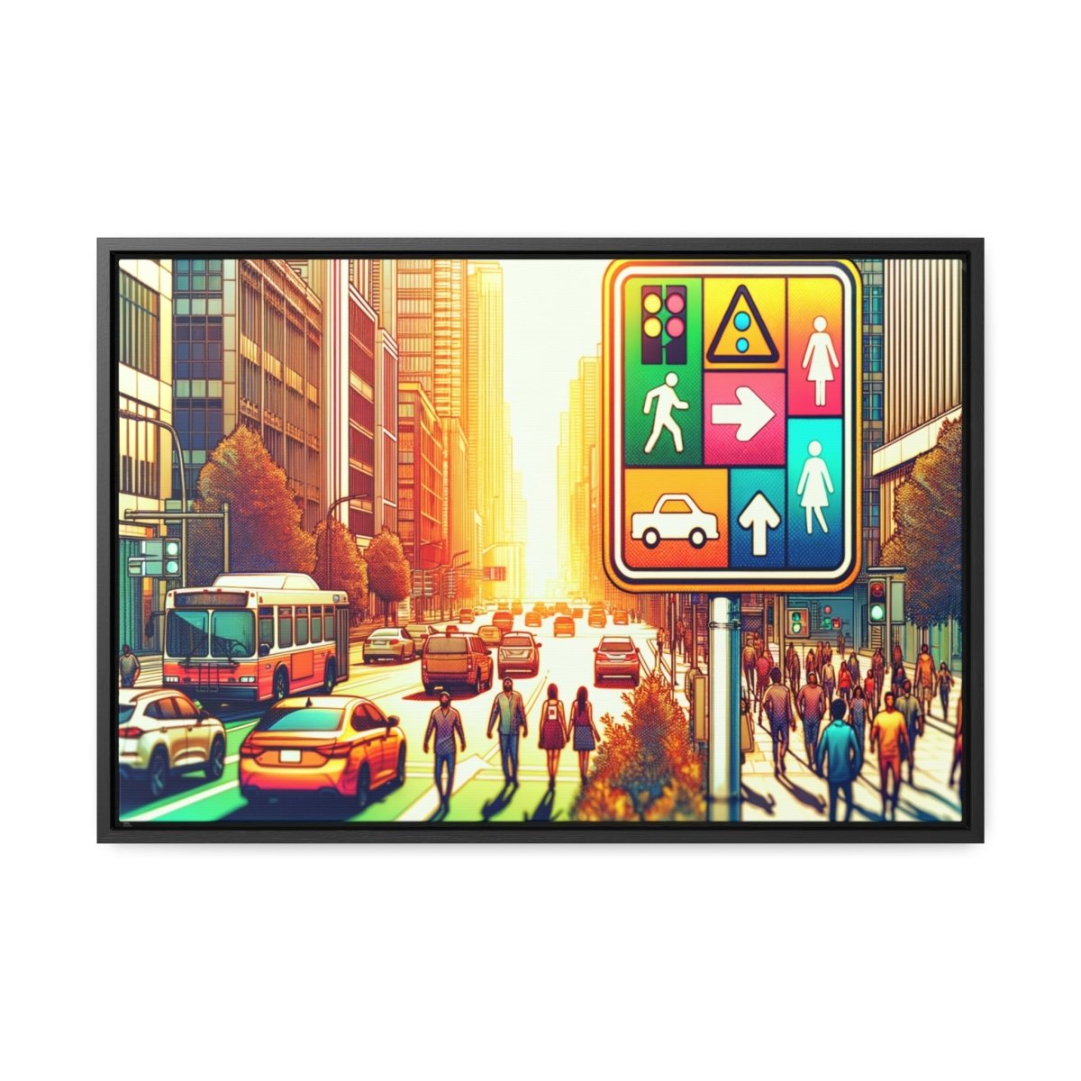 Chromatic Urban Pulse - Framed Pop Wall Art - Neodigitalis Artimata