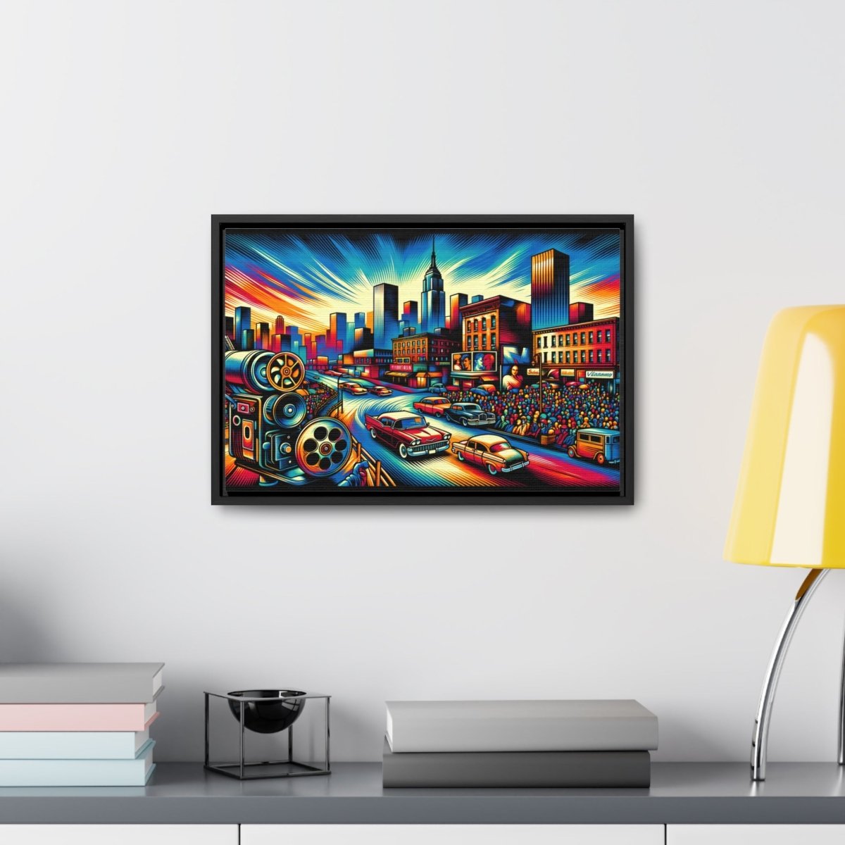 Cinematic Vibrance: Urban Reel - Framed Pop Wall Art - Neodigitalis Artimata