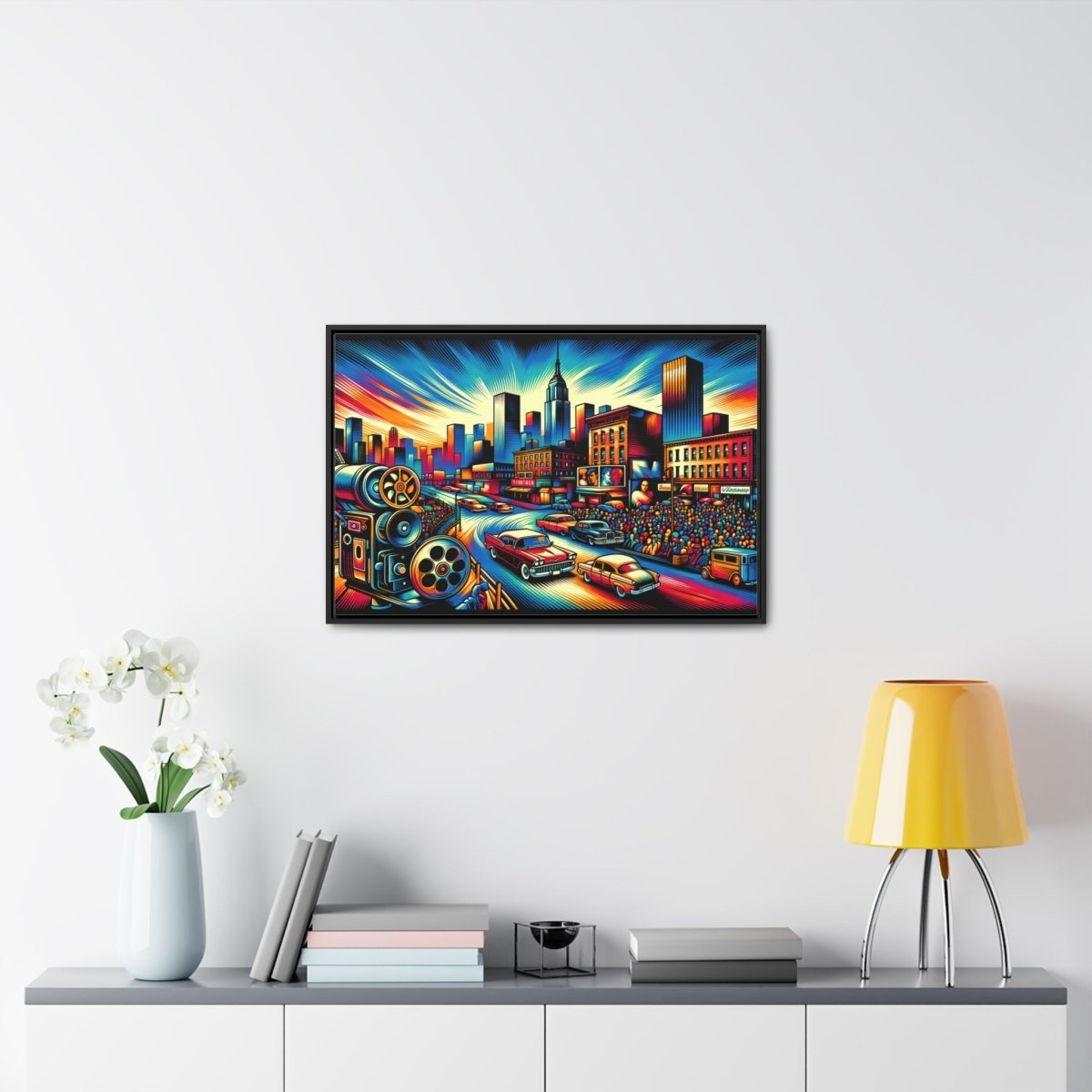 Cinematic Vibrance: Urban Reel - Framed Pop Wall Art - Neodigitalis Artimata