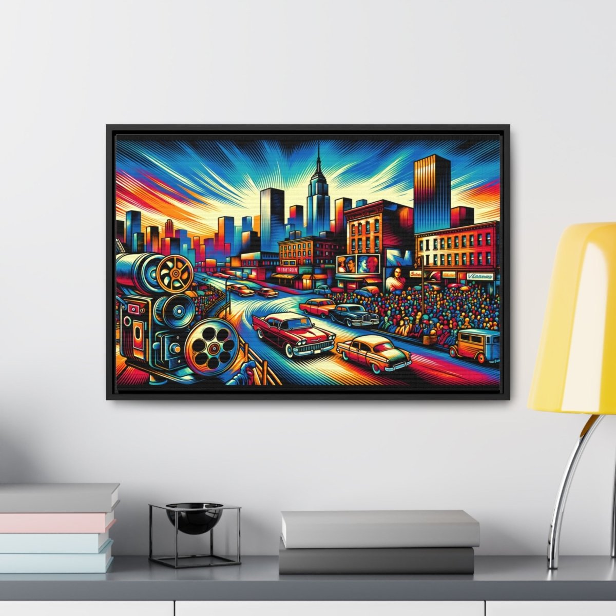 Cinematic Vibrance: Urban Reel - Framed Pop Wall Art - Neodigitalis Artimata