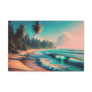 Cyber Oasis Glitch Canvas - Glitch Wall Art