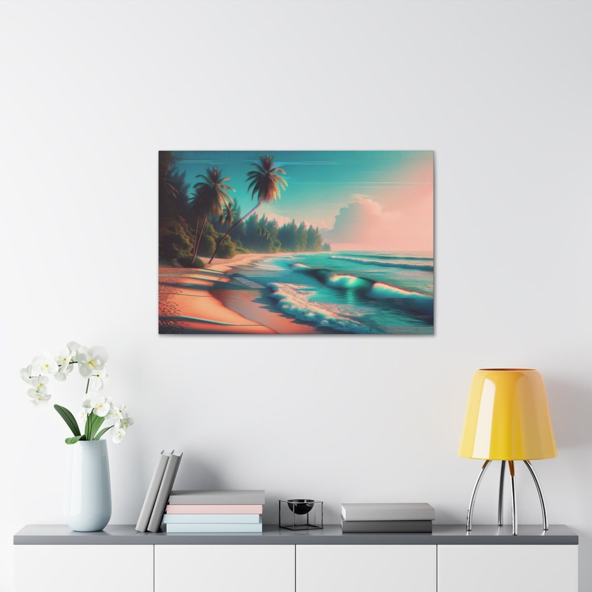 Cyber Oasis Glitch Canvas - Glitch Wall Art - Neodigitalis Artimata