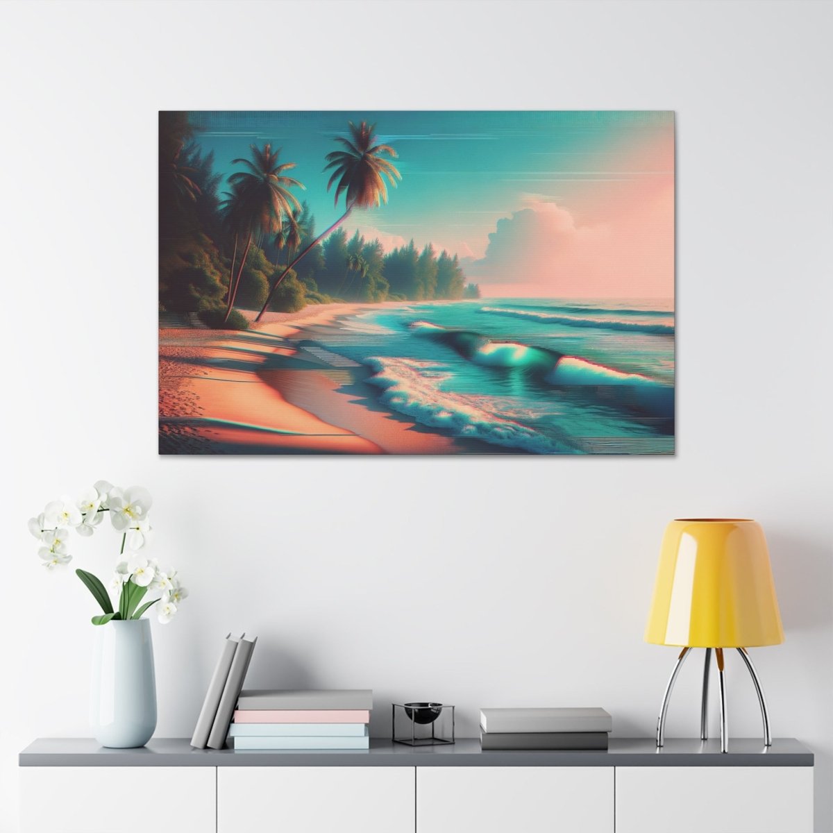 Cyber Oasis Glitch Canvas - Glitch Wall Art - Neodigitalis Artimata