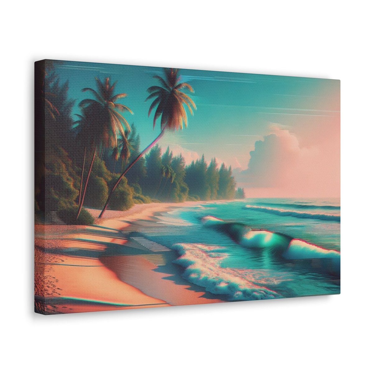 Cyber Oasis Glitch Canvas - Glitch Wall Art - Neodigitalis Artimata