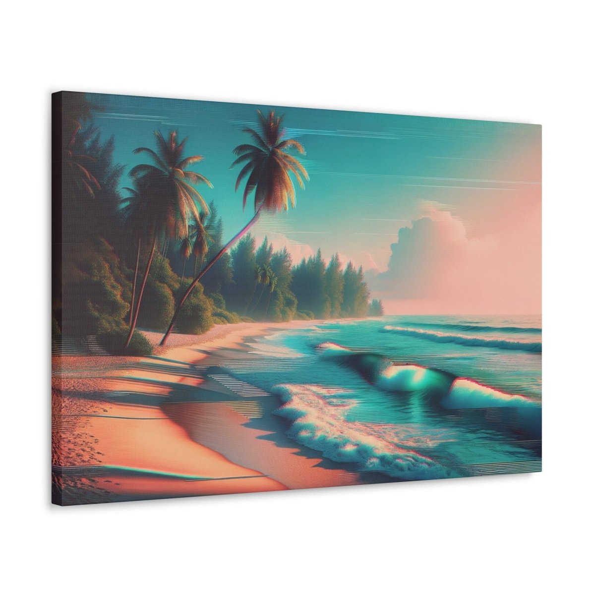 Cyber Oasis Glitch Canvas - Glitch Wall Art - Neodigitalis Artimata