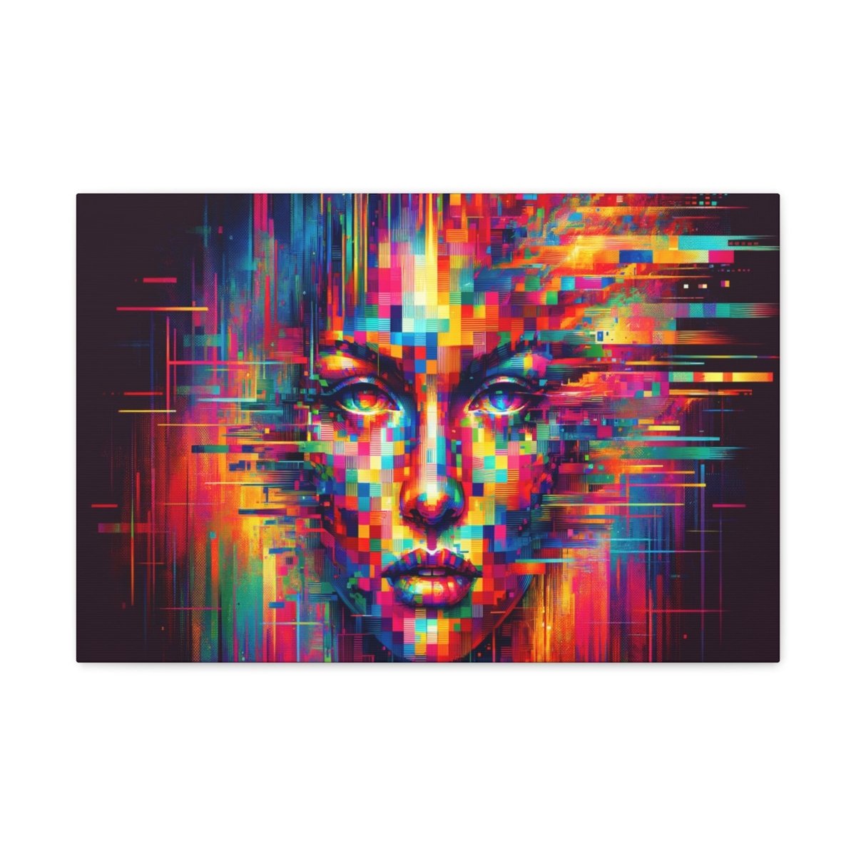 Cyber Siren: Glitch Vision Canvas - Glitch Wall Art - Neodigitalis Artimata