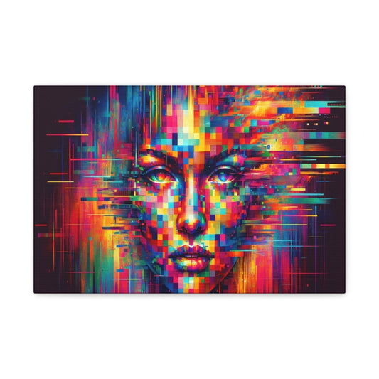 Cyber Siren: Glitch Vision Canvas - Glitch Wall Art - Neodigitalis Artimata