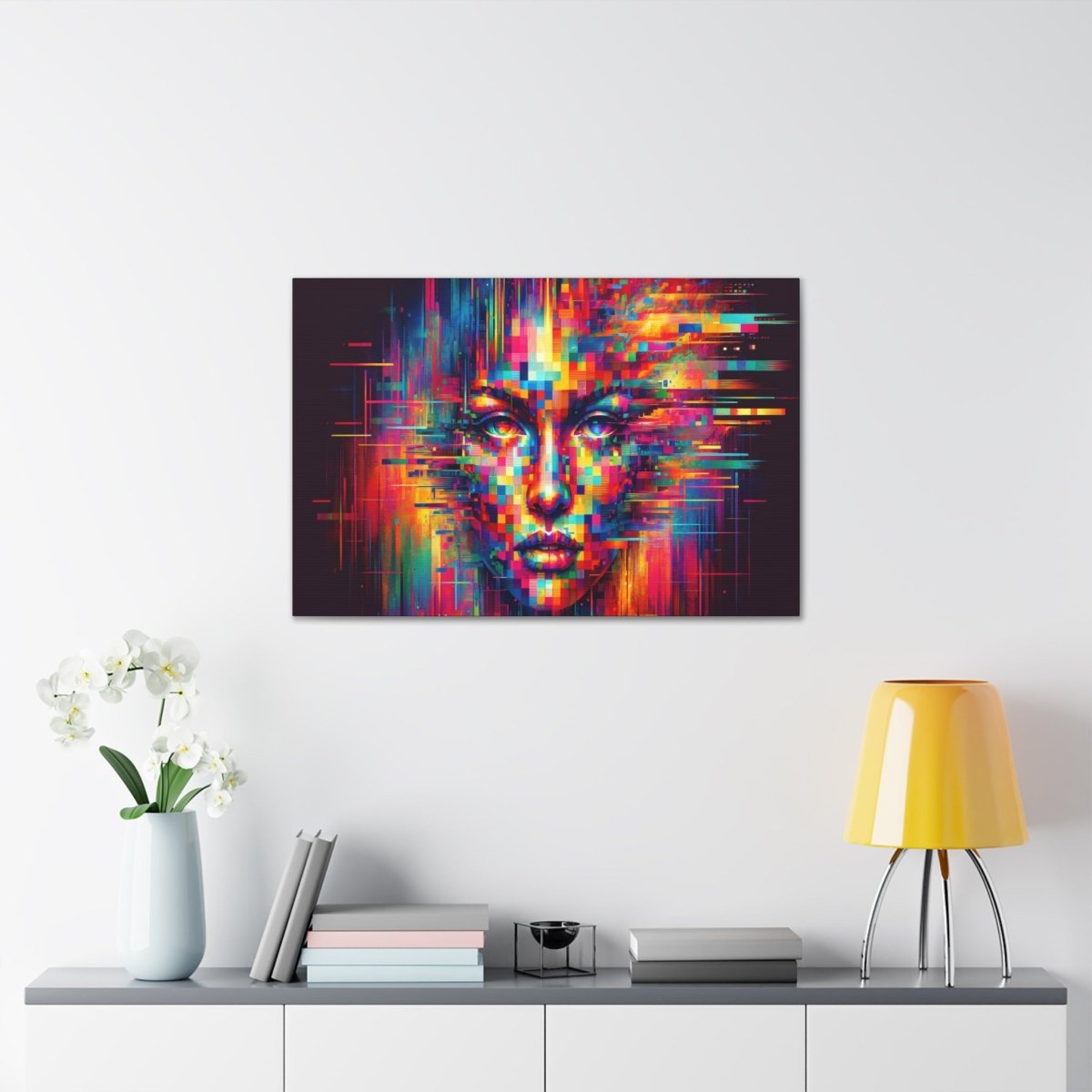 Cyber Siren: Glitch Vision Canvas - Glitch Wall Art - Neodigitalis Artimata