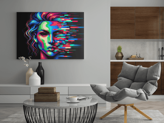 Digital Enigma Canvas - Glitch Wall Art - Neodigitalis Artimata