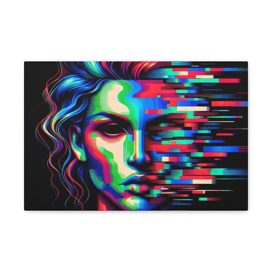 Digital Enigma Canvas - Glitch Wall Art - Neodigitalis Artimata