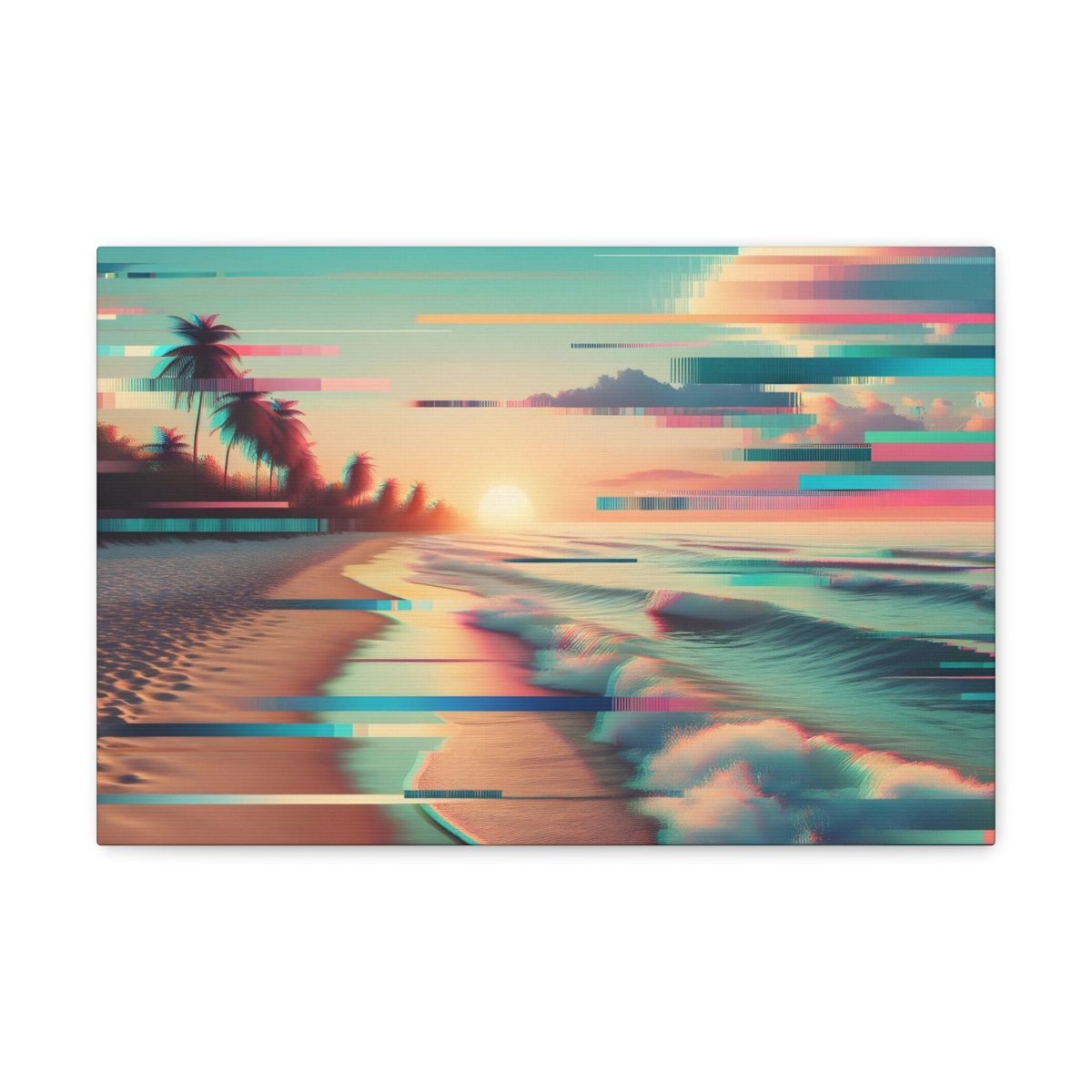 Digital Serenity Stripes - Glitch Wall Art - Neodigitalis Artimata