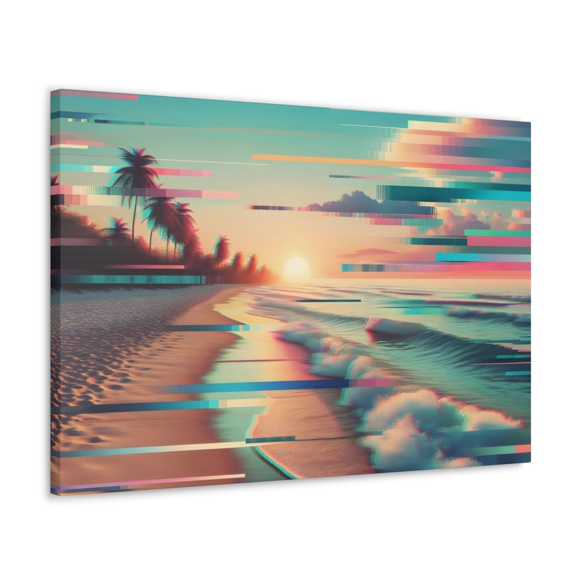 Digital Serenity Stripes - Glitch Wall Art - Neodigitalis Artimata