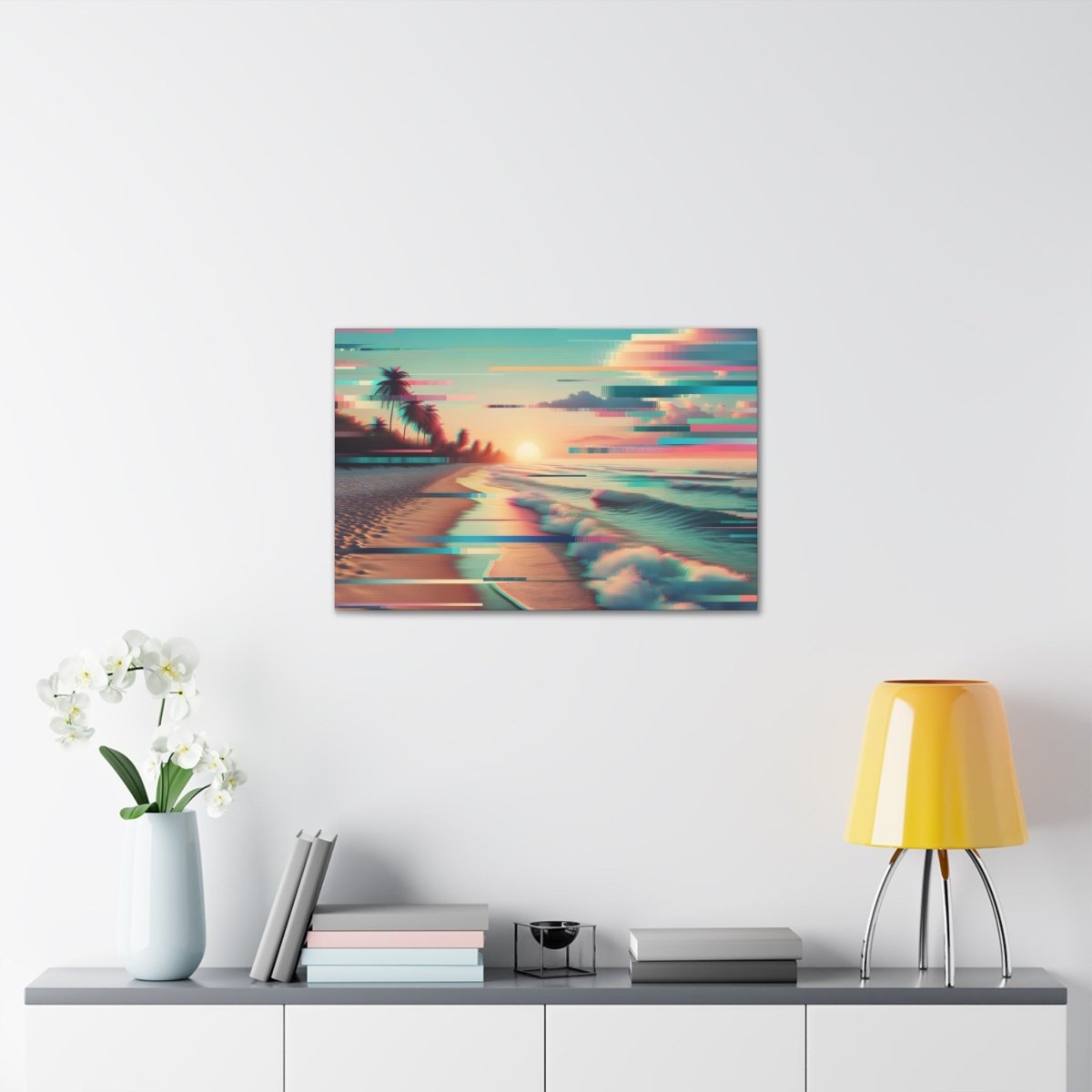 Digital Serenity Stripes - Glitch Wall Art - Neodigitalis Artimata