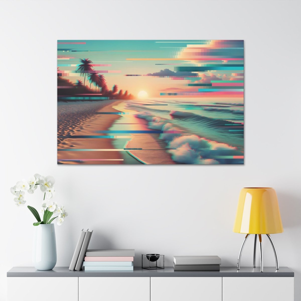 Digital Serenity Stripes - Glitch Wall Art - Neodigitalis Artimata