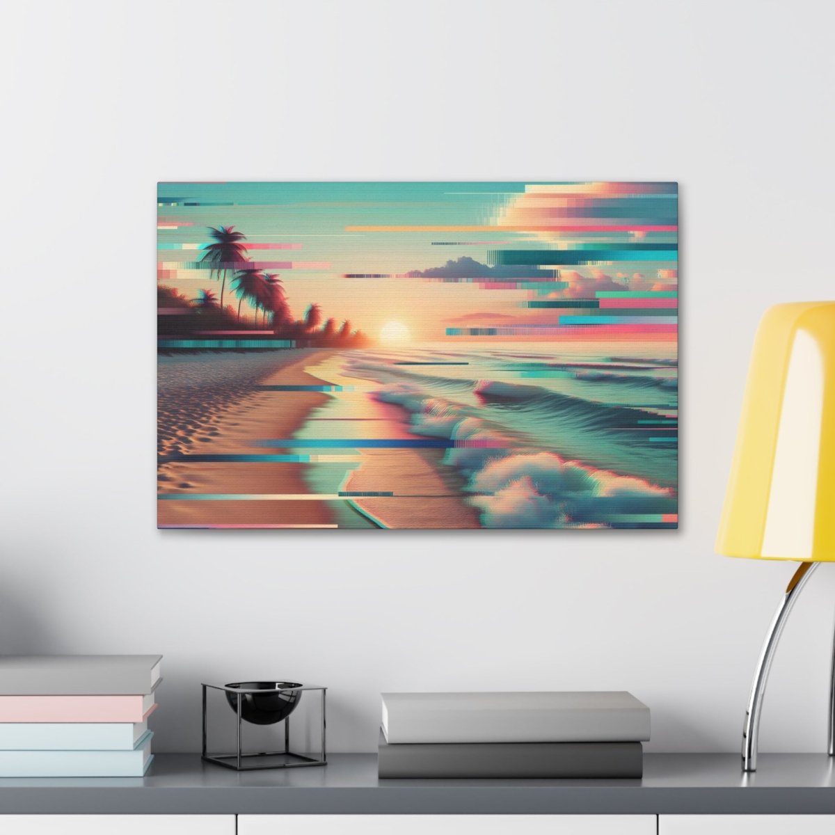 Digital Serenity Stripes - Glitch Wall Art - Neodigitalis Artimata