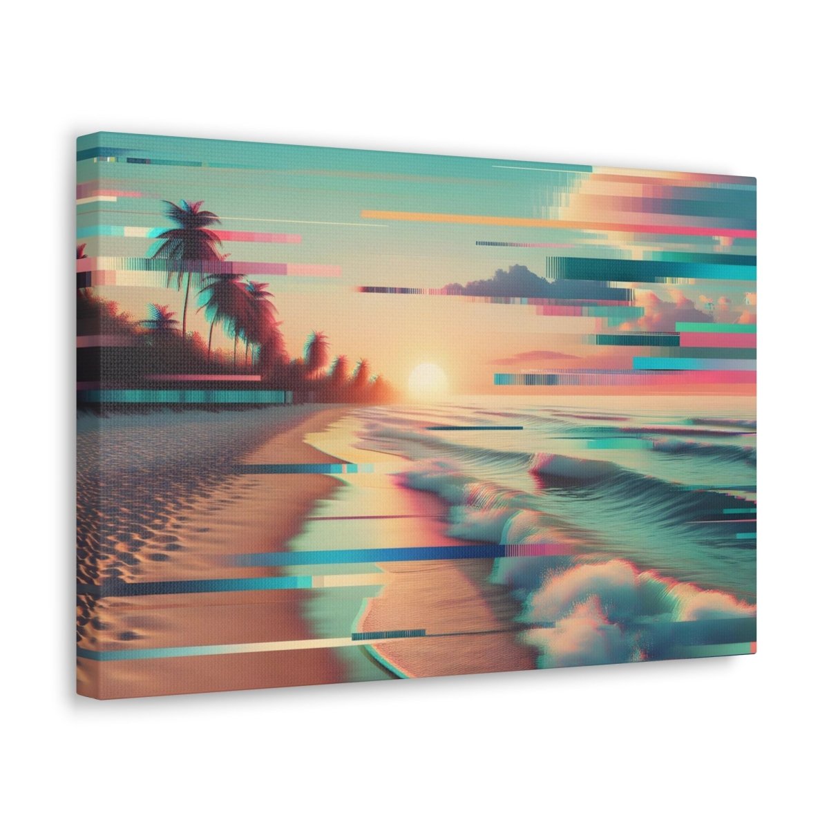 Digital Serenity Stripes - Glitch Wall Art - Neodigitalis Artimata