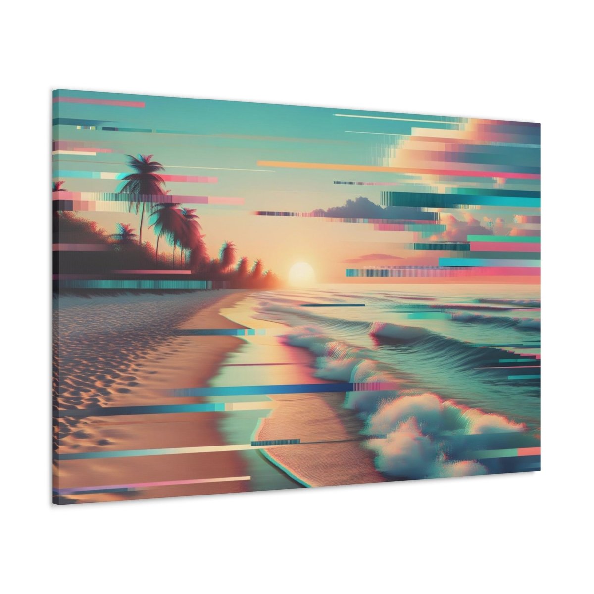 Digital Serenity Stripes - Glitch Wall Art - Neodigitalis Artimata