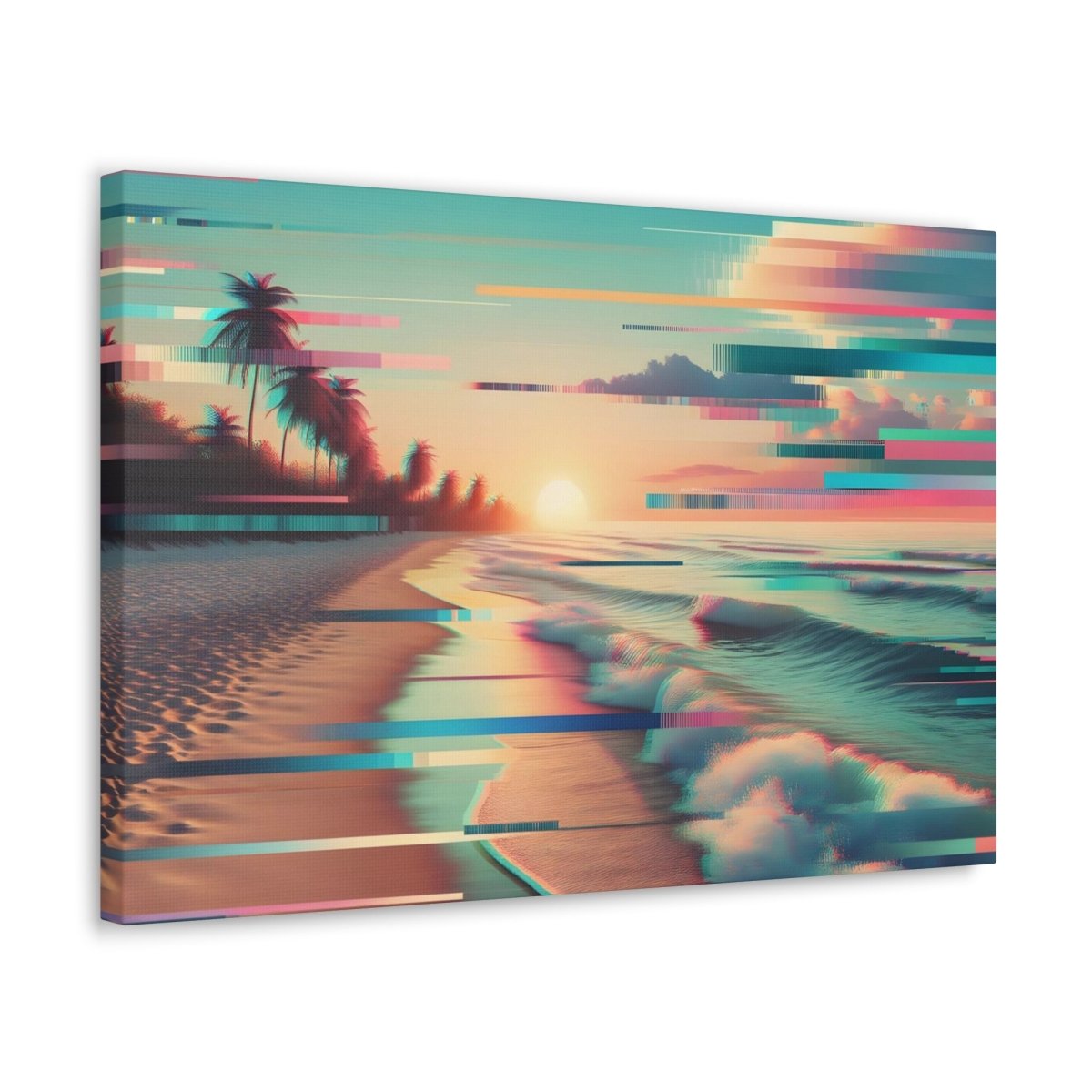 Digital Serenity Stripes - Glitch Wall Art - Neodigitalis Artimata