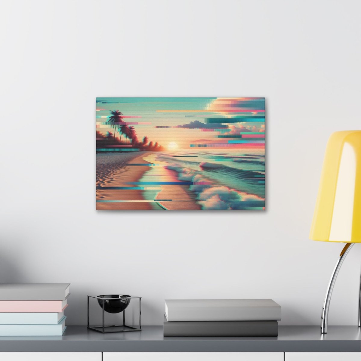 Digital Serenity Stripes - Glitch Wall Art - Neodigitalis Artimata