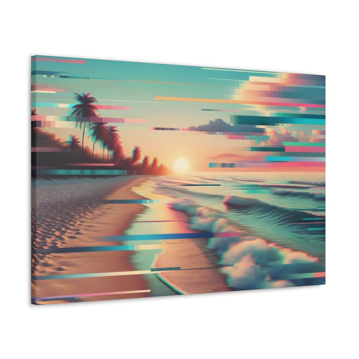 Digital Serenity Stripes - Glitch Wall Art - Neodigitalis Artimata