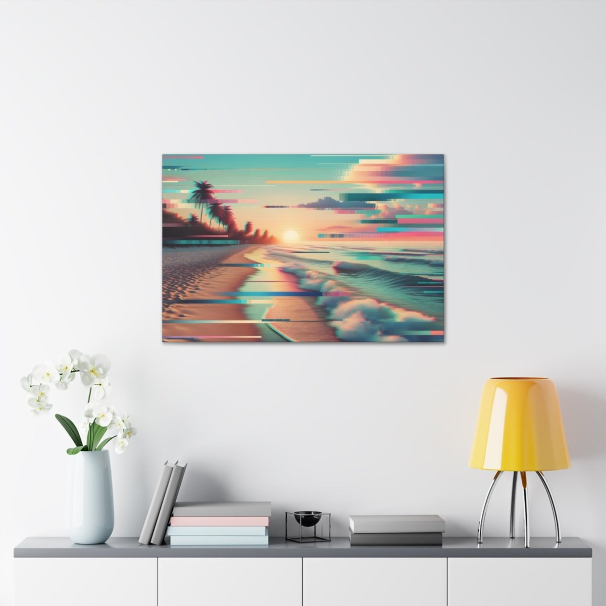 Digital Serenity Stripes - Glitch Wall Art - Neodigitalis Artimata