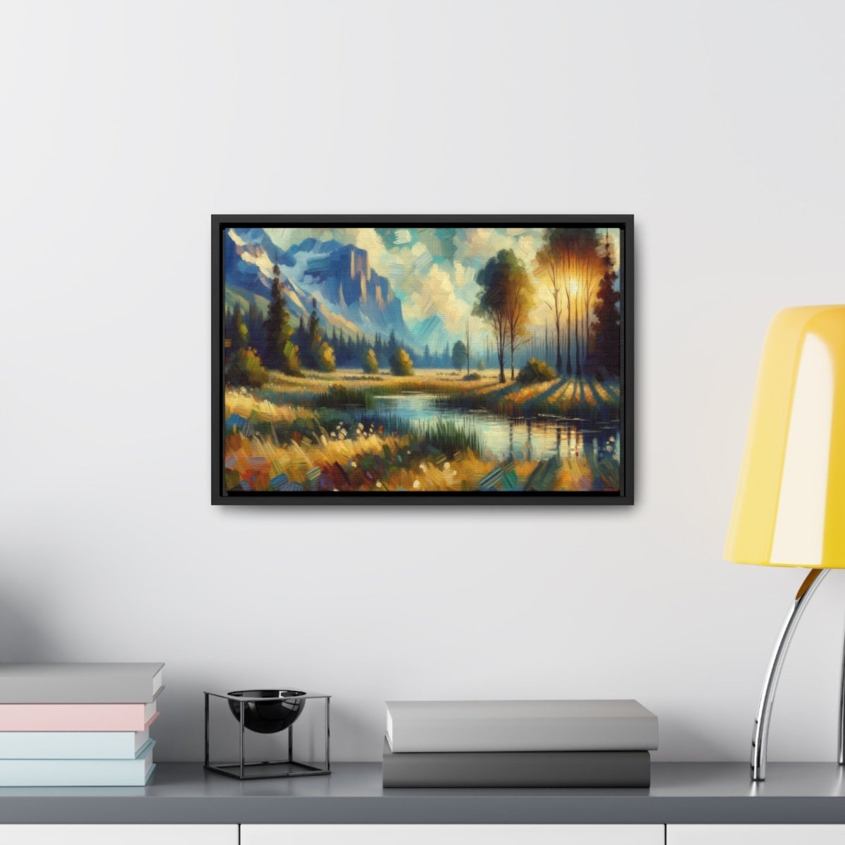 Luminous Valley Whisper - Framed Impressionist Wall Art - Neodigitalis Artimata