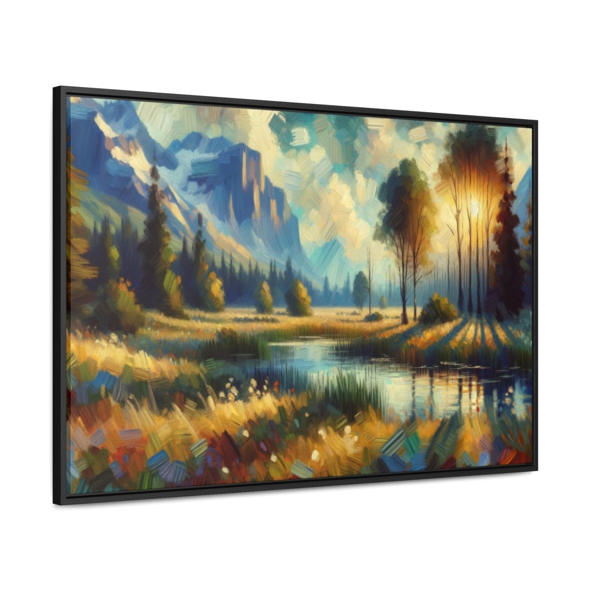 Luminous Valley Whisper - Framed Impressionist Wall Art - Neodigitalis Artimata